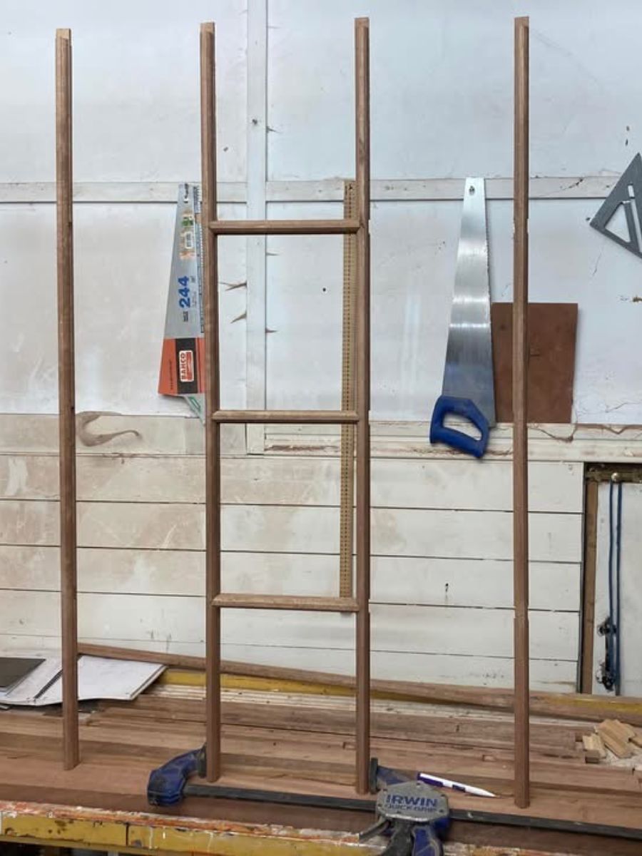 New sash frame glued up in the workshop